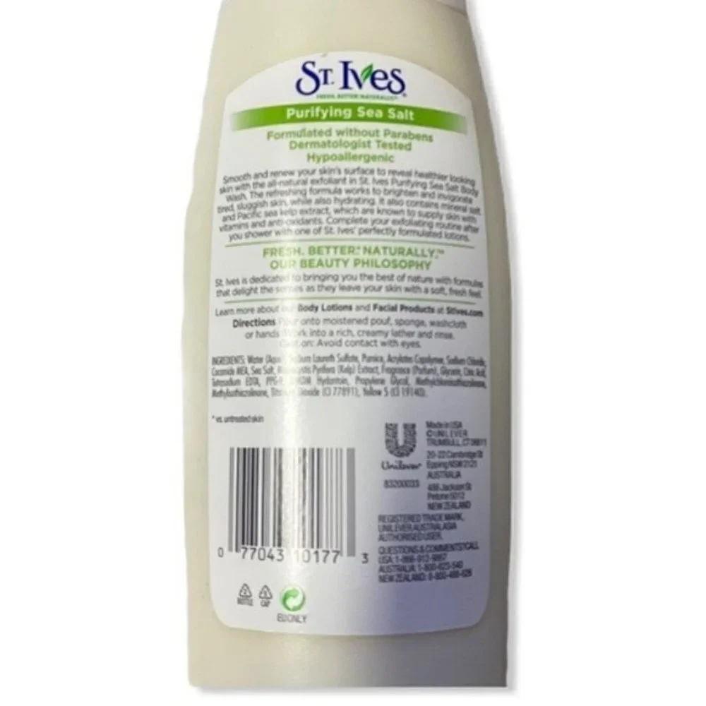 ST. IVES PURIFYING SEA SALT EXFOLIATING BODY WASH 13.5 FL OZ